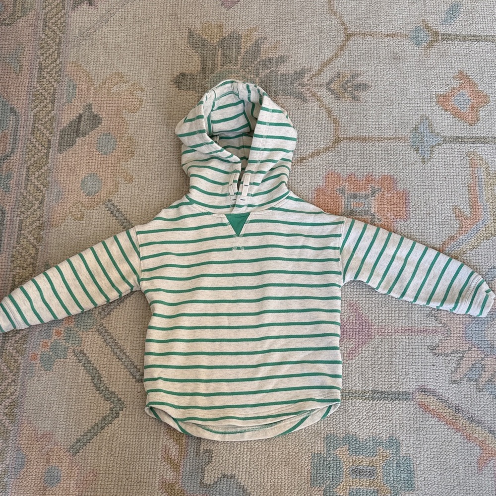 Green Striped Kids Hoodie Boden 4-5Y
